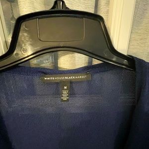 Whitehouse Black Market navy blue knee length duster